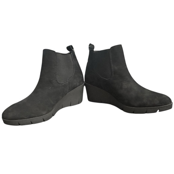 NWT! Cliffs White Mountain Wedge Boots Black Leather Ankle Booties Winter 7 M - Picture 6 of 8